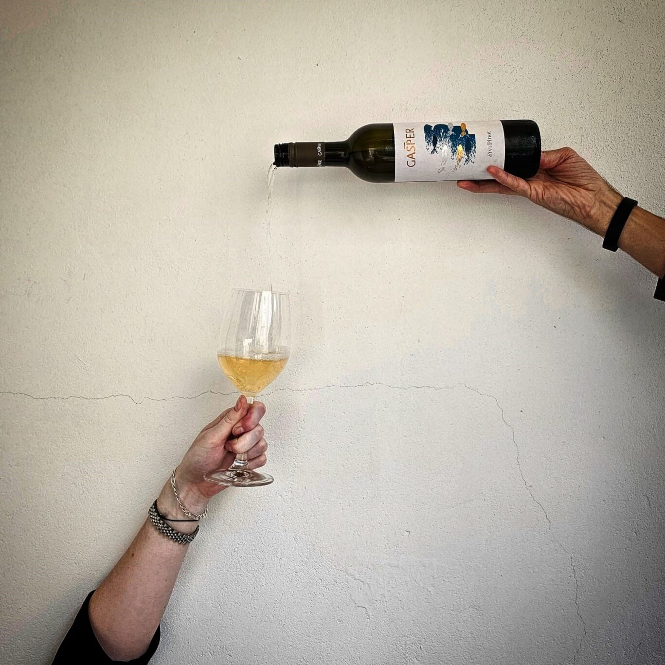 Pouring wine at The Angel Hotel